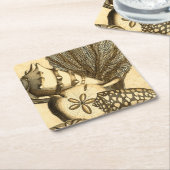 Neutrale schalen en koraal Collectie Kartonnen Onderzetters (Schuin)