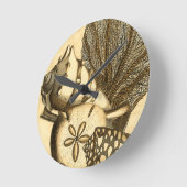 Neutrale schalen en koraal Collectie Ronde Klok (Hoek)