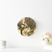 Neutrale schalen en koraal Collectie Ronde Klok (Huis)