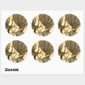 Neutrale schalen en koraal Collectie Ronde Sticker (Vel)