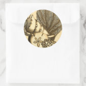 Neutrale schalen en koraal Collectie Ronde Sticker (Tas)