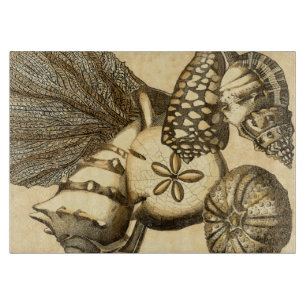 Neutrale schalen en koraal Collectie Snijplank