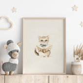  Neutrale Schattigee Kitten met Boekenkwekerij Kun Poster