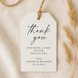 Neutrale Script Trouw Dank Je Wel | Zwart & Wit Cadeaulabel