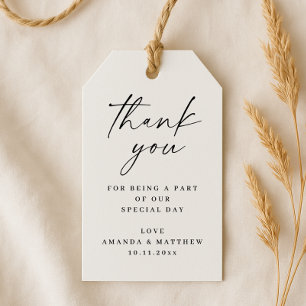 Neutrale Script Trouw Dank Je Wel Zwart & Wit Cadeaulabel