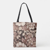 Neutrale Sepia Bloem Botanisch Tote Bag (Achterkant)