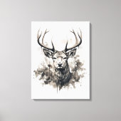 Neutrale sepia kleurt wilde dieren herten muur kun canvas afdruk (Voorkant)