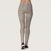 Neutrale Slangenhuid Exotisch Luxe Patroon Leggings (Achterkant)