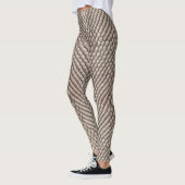 Neutrale Slangenhuid Exotisch Luxe Patroon Leggings (Links)