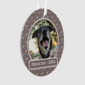 Neutrale Sneeuwvlok Hond Foto Kerstmis Ornament (voorkant)