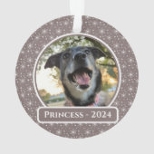 Neutrale Sneeuwvlok Hond Foto Kerstmis Ornament (achterkant)