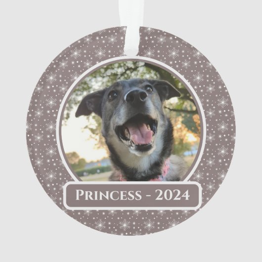 Neutrale Sneeuwvlok Hond Foto Kerstmis Ornament (achterkant)
