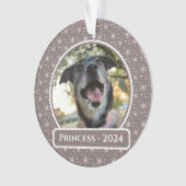 Neutrale Sneeuwvlok Hond Foto Kerstmis Ornament (voorkant)