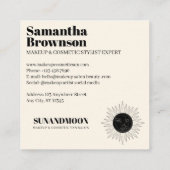 Neutrale Spirituele zonne-energieverwarming Sun Mo Vierkante Visitekaartje (Achterkant)