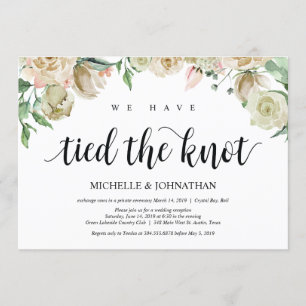 Neutrale Spring Elopement Reception Kaart