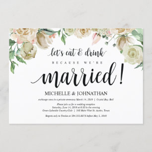 Neutrale Spring Elopement Reception Kaart