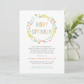 Neutrale Spring Wreator Baby Sprinkle nodigen Kaart (Staand voorkant)