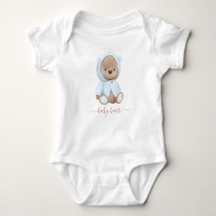 Neutrale Stamblauw Teddy Bear Beer Romper