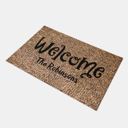 Neutrale Stenen Naam Welkomstdeur Mat: Groot Deurmat (Schuin)
