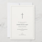 Neutrale stenen religieuze minimale kruisdoop kaart (Voorkant)