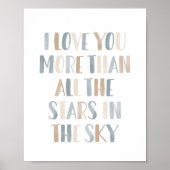 Neutrale sterren in de hemel Buitenruimte kinderka Poster (Voorkant)