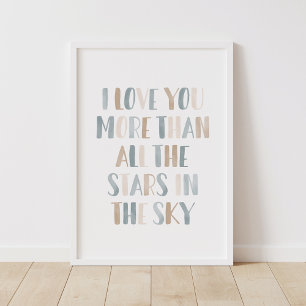 Neutrale sterren in de Sky Outer Space Kinder Room Poster