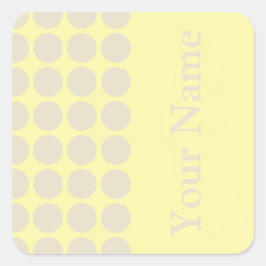 Neutrale Stippen maken met naamtekst Vierkante Sticker (Voorkant)