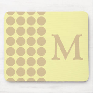 Neutrale Stippen met monogram Blonde Cream Muismat