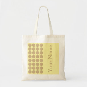 Neutrale Stippen Tan Cream met naamtekst Tote Bag