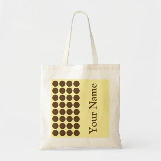 Neutrale Stippen van Nutmeg Cream met naamtekst Tote Bag (Voorkant)