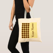 Neutrale Stippen van Nutmeg Cream met naamtekst Tote Bag (Voorkant (product))