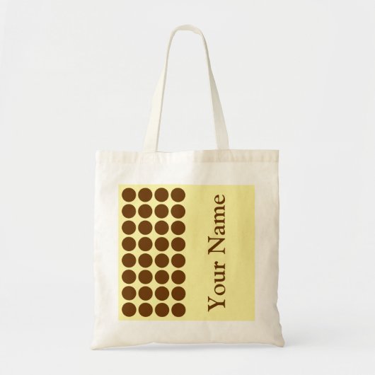 Neutrale Stippen van Nutmeg Cream met naamtekst Tote Bag (Voorkant)