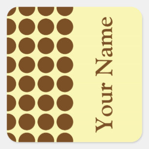 Neutrale Stippen van Nutmeg Cream met naamtekst Vierkante Sticker