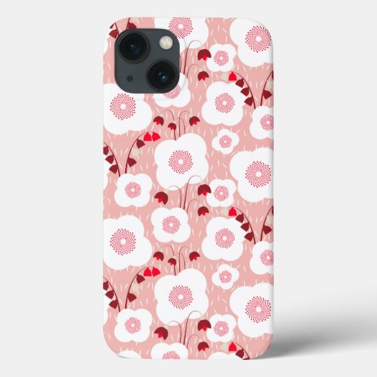 Neutrale stoffen - Poppies roze Case-Mate iPhone Case (Achterkant)