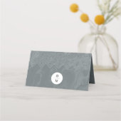 Neutrale Stone Slate Marble Tent Place Card Plaatskaartje (Achterkant)