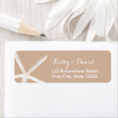 Neutrale strandwiekstaartwedingadres etiket (Insitu)