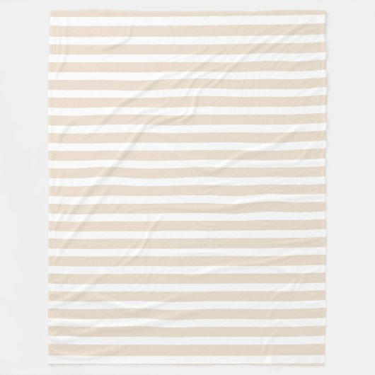 Neutrale strepen, crème en wit fleece deken (Voorkant)