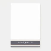 Neutrale strepen, monogrammen post-it® notes (Voorkant)