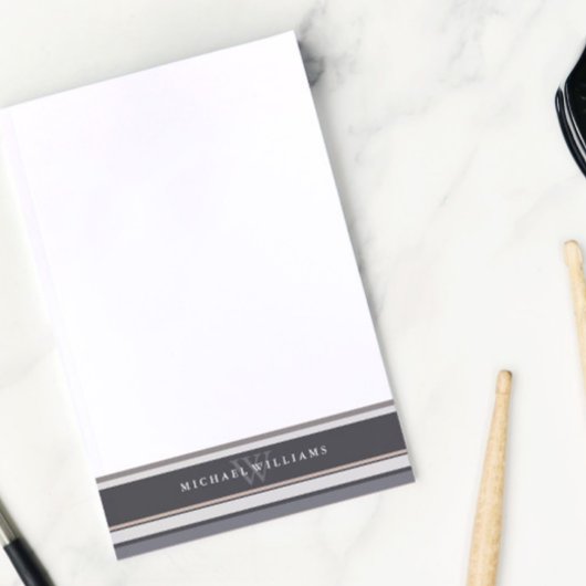 Neutrale strepen, monogrammen post-it® notes