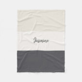 Neutrale strepen personaliseren naam fleece deken (Voorkant)