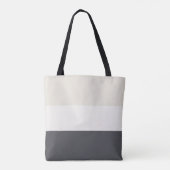 Neutrale strepen personaliseren naam tote bag (Achterkant)