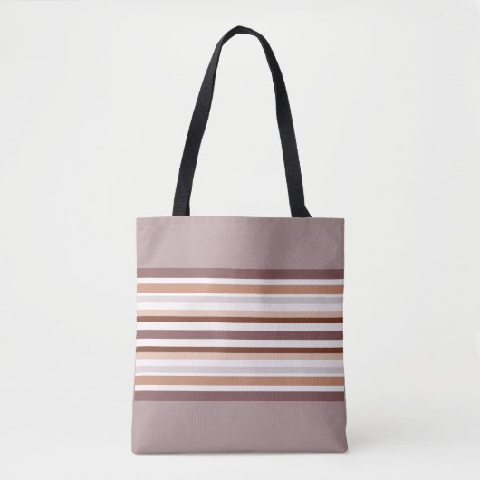 Neutrale strepen tote bag (Voorkant)
