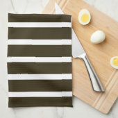 Neutrale strepes van Café Mocha Theedoek (Quarter Fold)