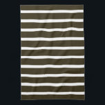 Neutrale strepes van Café Mocha Theedoek<br><div class="desc">Horizontale stripe patronen in een warm neutraal kleurenpalet.</div>