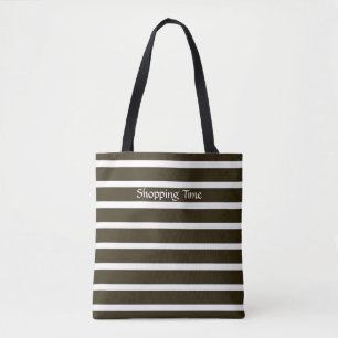 Neutrale strepes van Café Mocha Tote Bag
