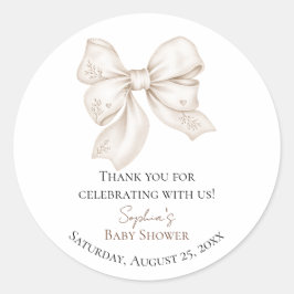Neutrale strik baby shower favor sticker