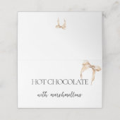 Neutrale strik buffetlabel beige bruiloftsfeest plaatskaartje (Buitenkant ongevouwen)