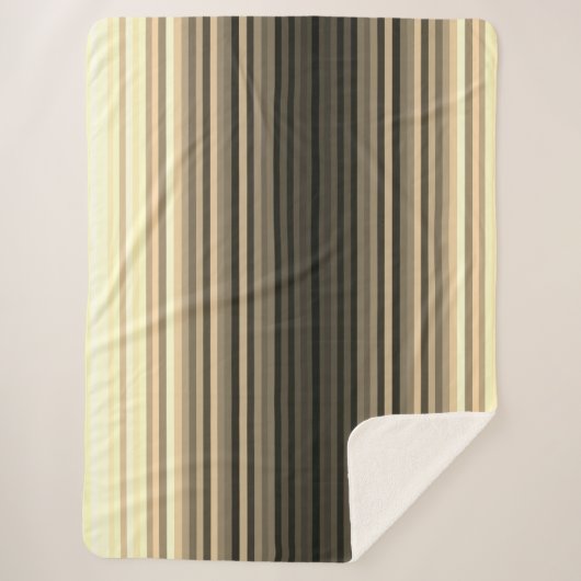 Neutrale Stripes Sherpa Blanket 60 x 80 inch Sherpa Deken (Voorkant)