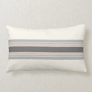 Neutrale strips voor de boerderij in Gray & Tan Kussen