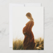 Neutrale Tan Baby shower Fotouitnodiging Kaart (Achterkant)